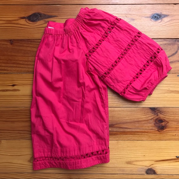 Crown & Ivy Fuschia Boho Peasant Top Bell Sleeves, EUC, M - Picture 12 of 15